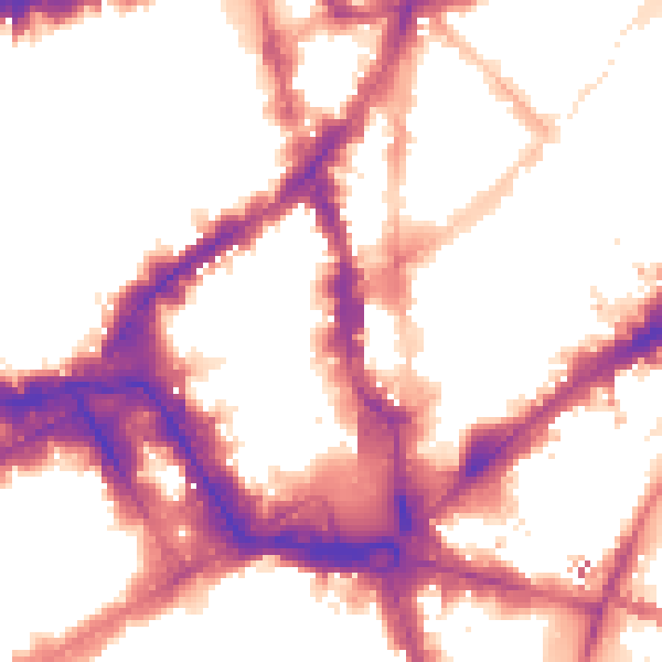 Night-time road noise heatmap for WC2H 7AX