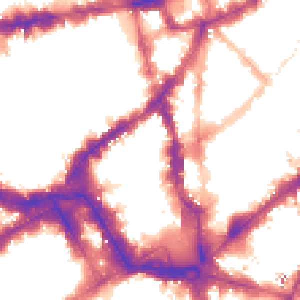 Night-time road noise heatmap for WC2H 7BD
