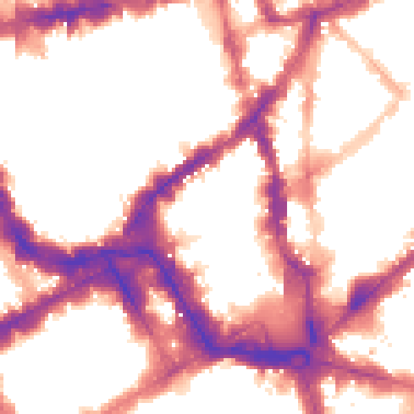 Night-time road noise heatmap for WC2H 7BL