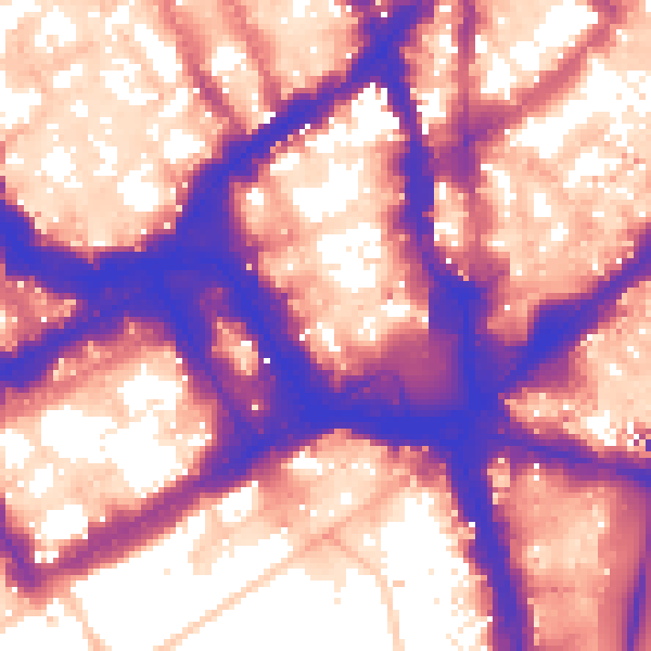 Daytime road noise heatmap for WC2H 7ER