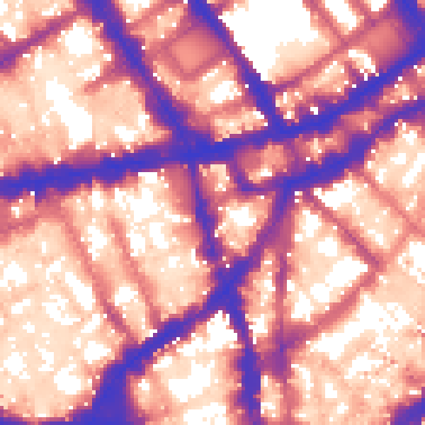 Daytime road noise heatmap for WC2H 8LS