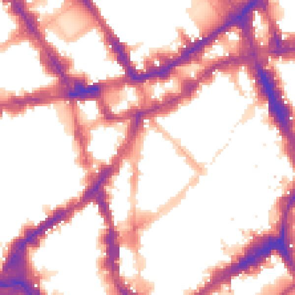 Night-time road noise heatmap for WC2H 9DP