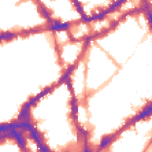 Night-time road noise heatmap for WC2H 9NP