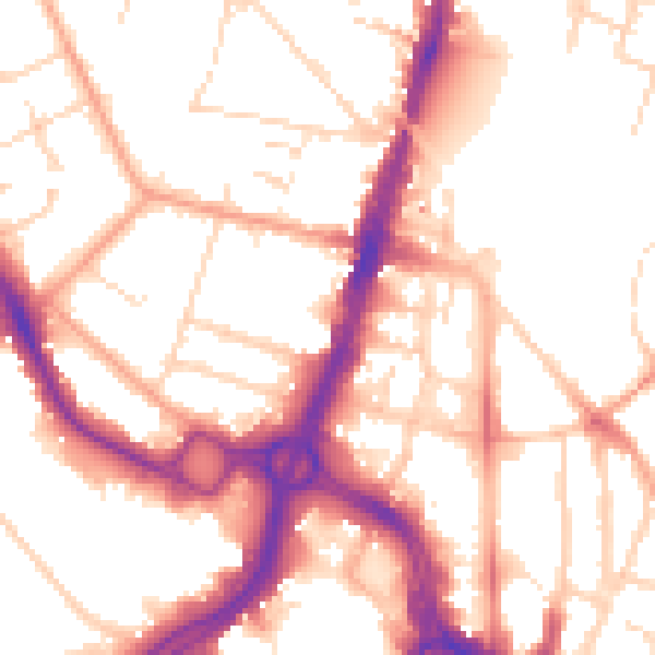 Daytime road noise heatmap for WD17 1BW