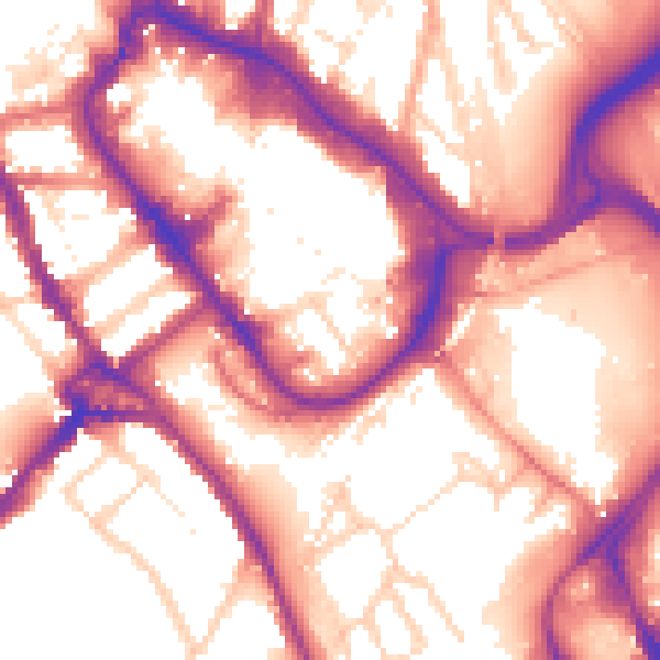 Daytime road noise heatmap for WD18 0AA