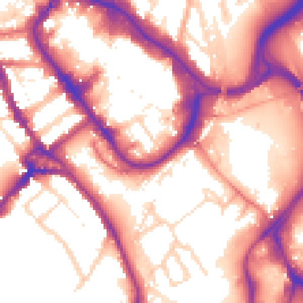 Daytime road noise heatmap for WD18 0AG
