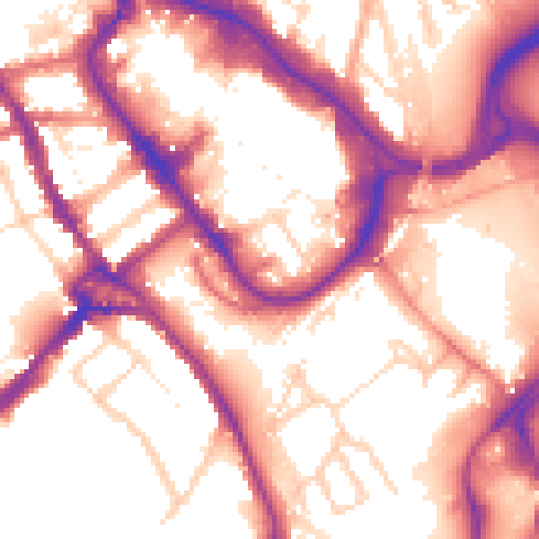 Daytime road noise heatmap for WD18 0AH