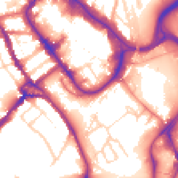 Daytime road noise heatmap for WD18 0AQ