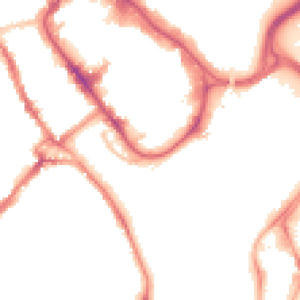 Night-time road noise heatmap for WD18 0AQ