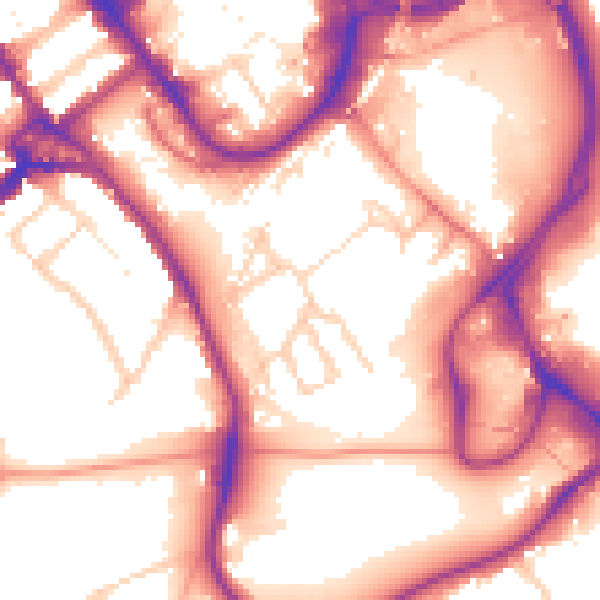 Daytime road noise heatmap for WD18 0AZ