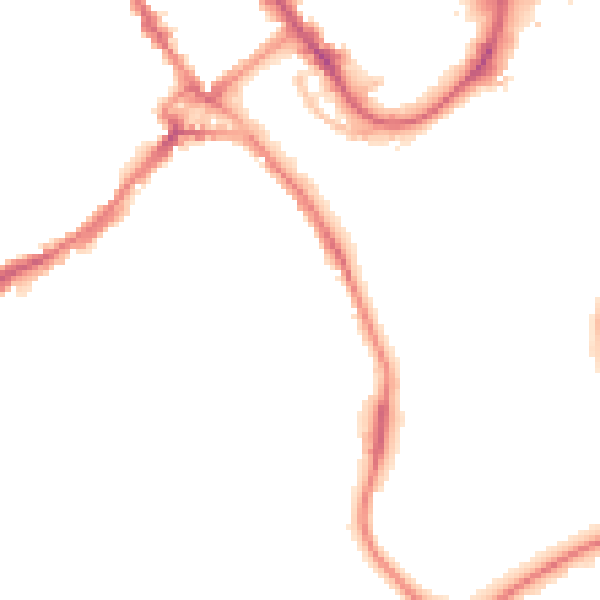 Night-time road noise heatmap for WD18 0DT