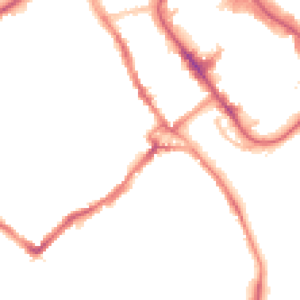 Night-time road noise heatmap for WD18 0EB