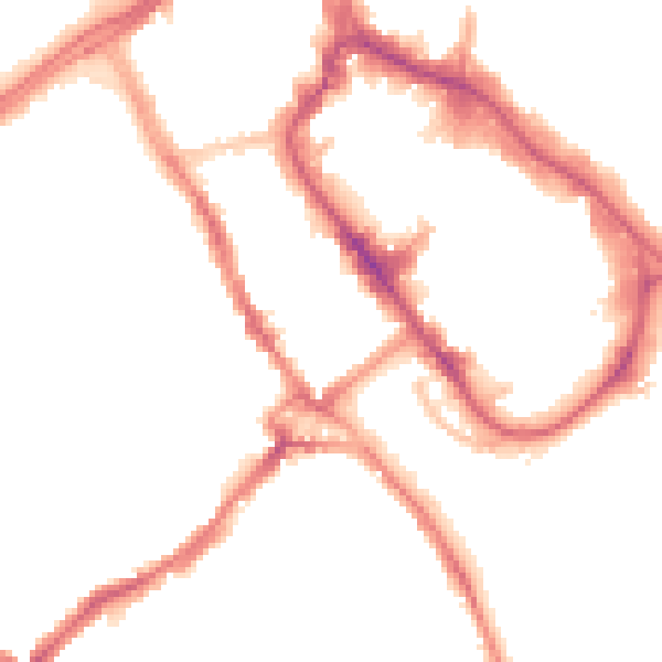 Night-time road noise heatmap for WD18 0EE