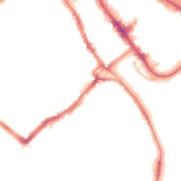 Night-time road noise heatmap for WD18 0EN