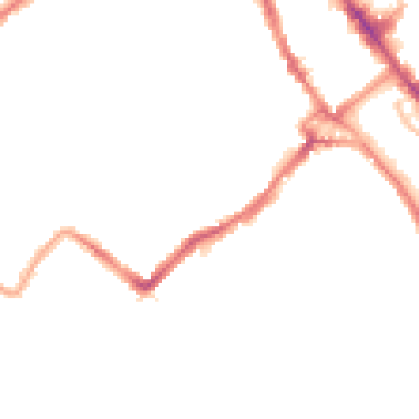 Night-time road noise heatmap for WD18 0EX