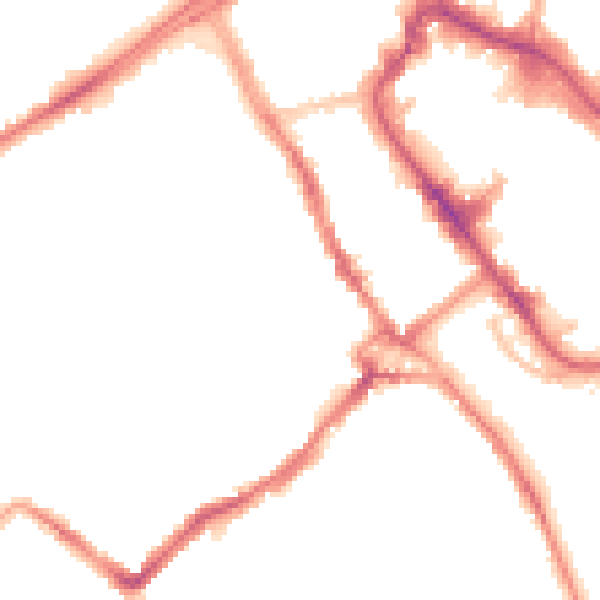 Night-time road noise heatmap for WD18 0HG