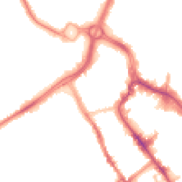 Night-time road noise heatmap for WD18 0JY