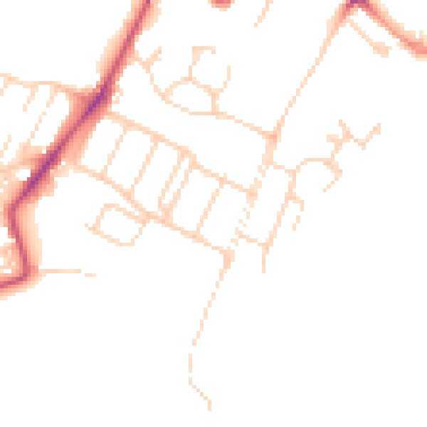 Daytime road noise heatmap for WD18 6JR