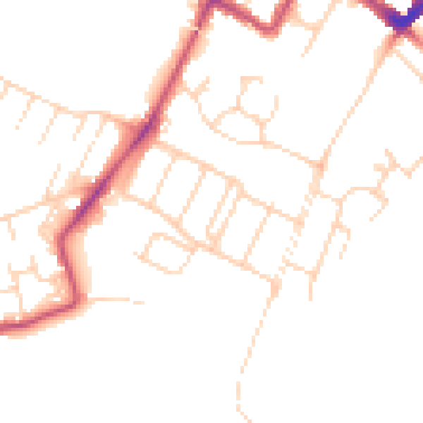 Daytime road noise heatmap for WD18 6JU