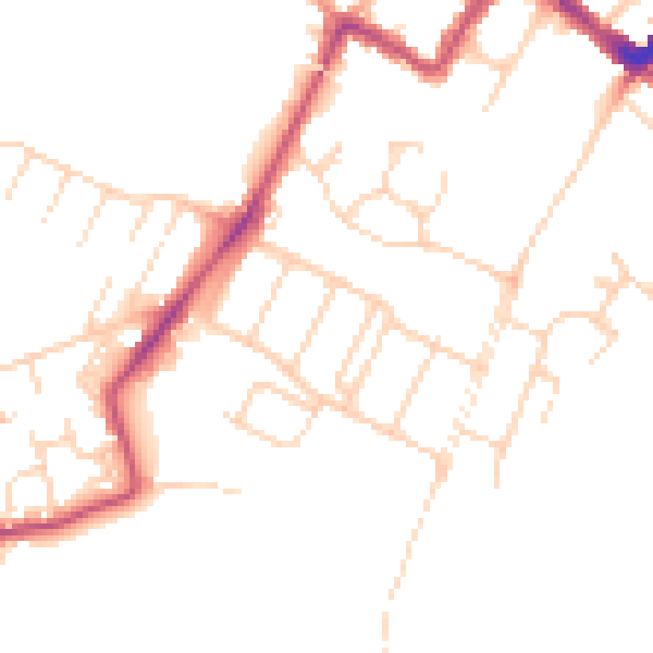 Daytime road noise heatmap for WD18 6JX