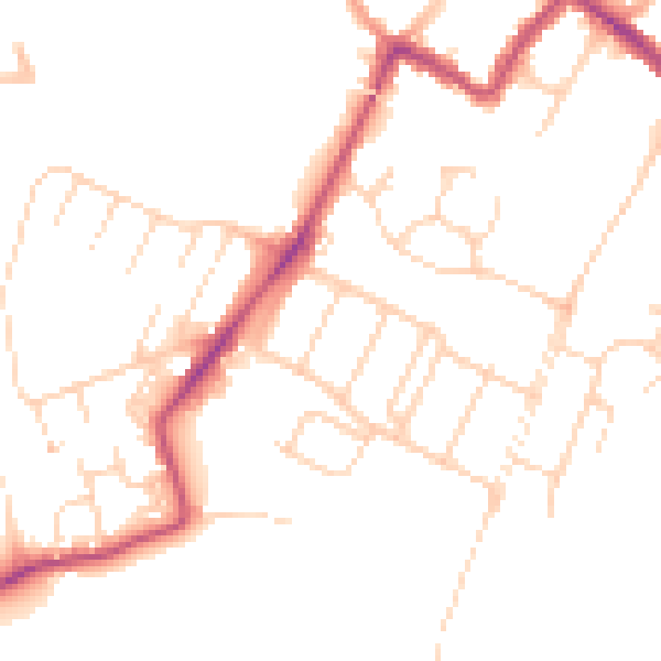 Daytime road noise heatmap for WD18 6LD