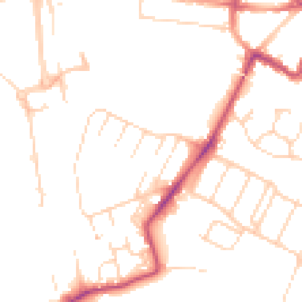 Daytime road noise heatmap for WD18 6NY