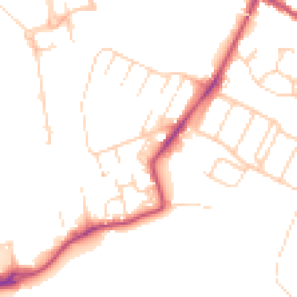 Daytime road noise heatmap for WD18 6PY