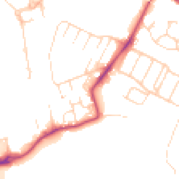 Daytime road noise heatmap for WD18 6PZ