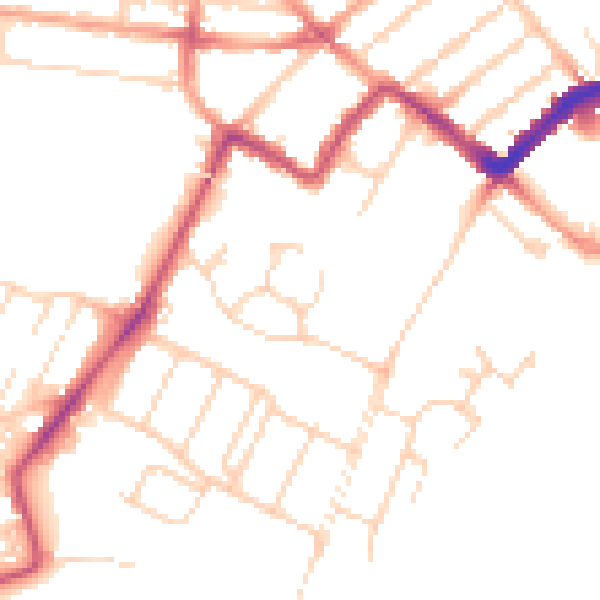 Daytime road noise heatmap for WD18 6SD
