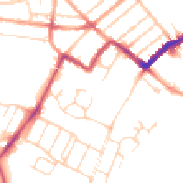 Daytime road noise heatmap for WD18 6SU
