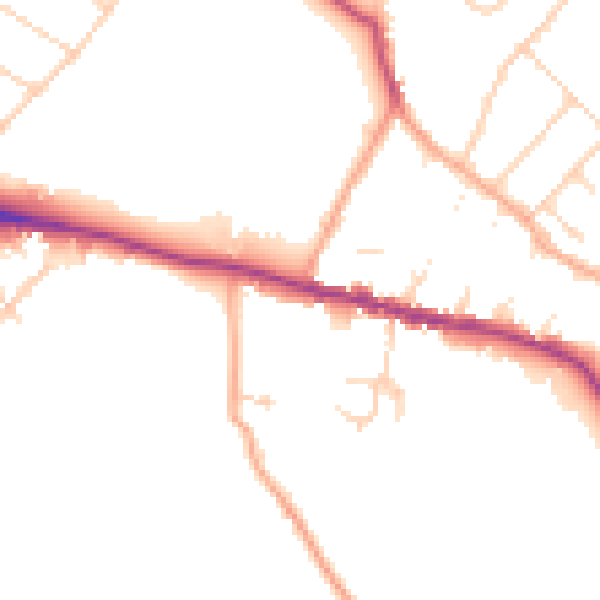Daytime road noise heatmap for WD23 1BB