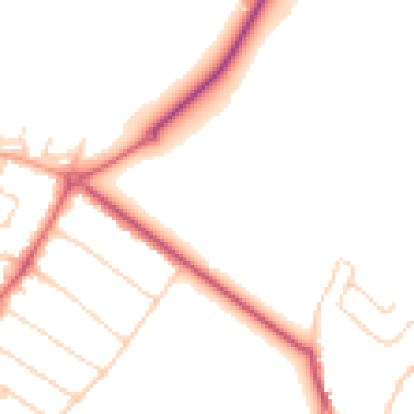 Daytime road noise heatmap for WD23 2RL