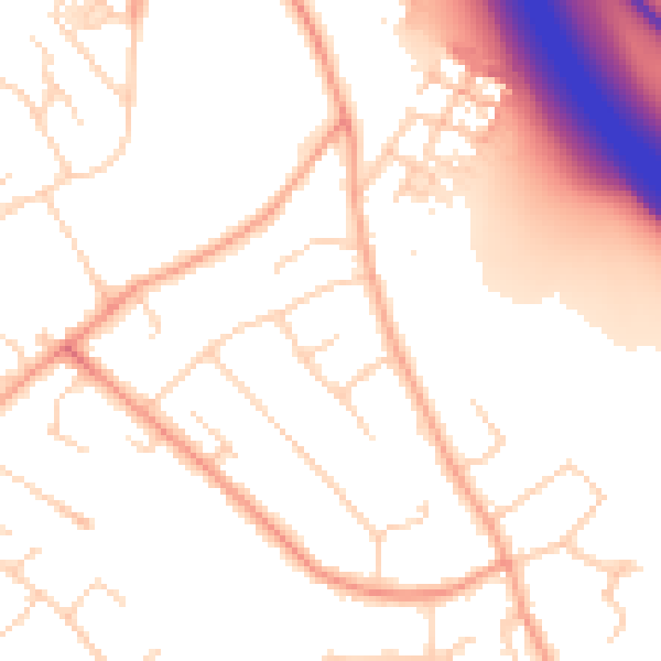 Daytime road noise heatmap for WD23 4QW