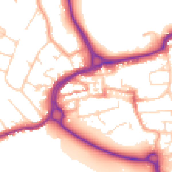 Daytime road noise heatmap for WD3 1AE