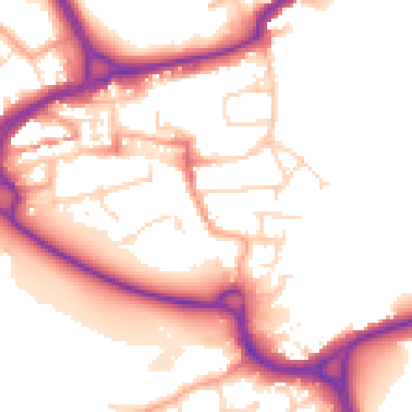 Daytime road noise heatmap for WD3 1DE