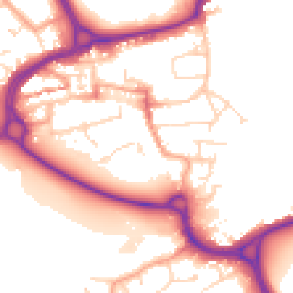 Daytime road noise heatmap for WD3 1DN