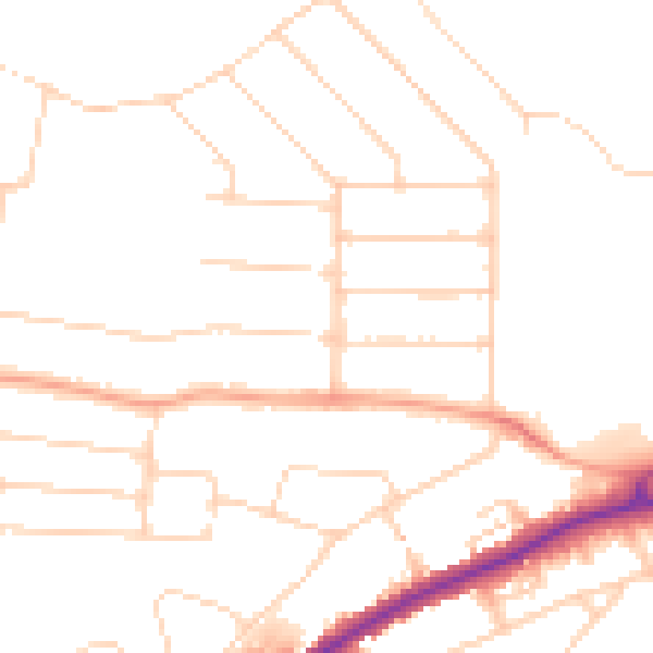 Daytime road noise heatmap for WD3 3NL