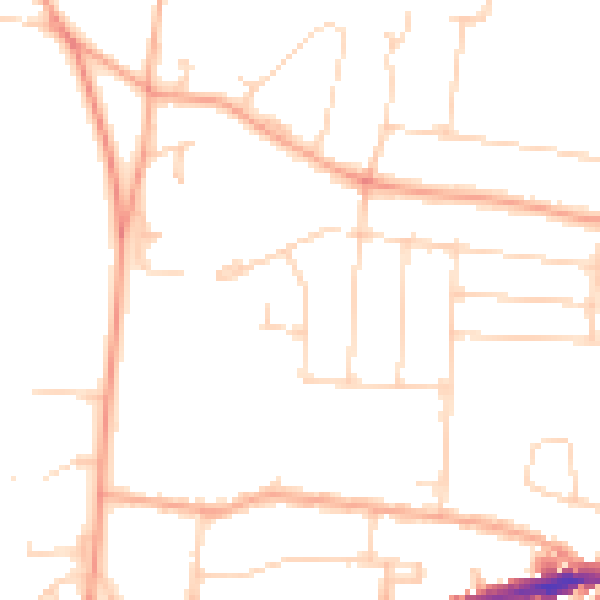 Daytime road noise heatmap for WD3 3PX