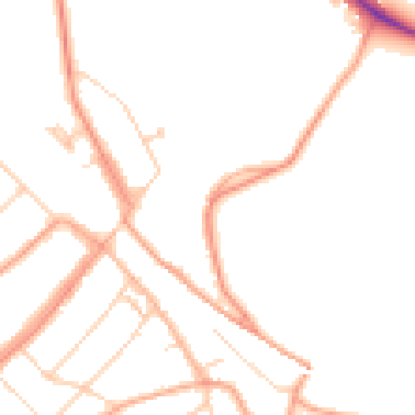 Daytime road noise heatmap for WD3 5LW
