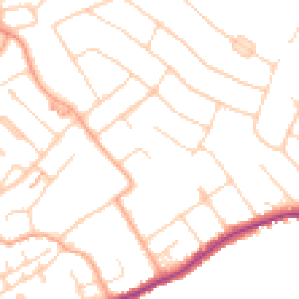 Daytime road noise heatmap for WD3 7HB