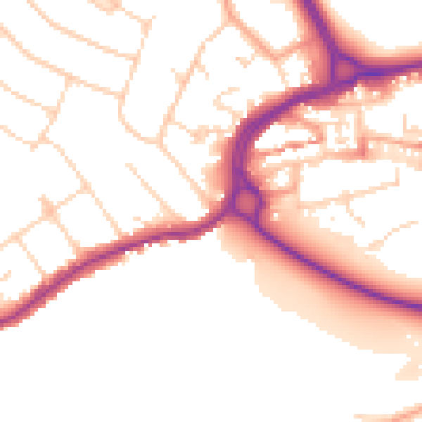 Daytime road noise heatmap for WD3 7SX