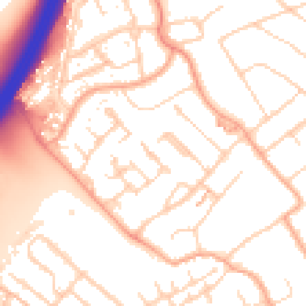 Daytime road noise heatmap for WD3 8GW