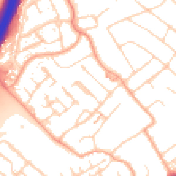 Daytime road noise heatmap for WD3 8HZ