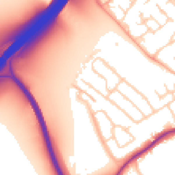 Daytime road noise heatmap for WD3 8QL