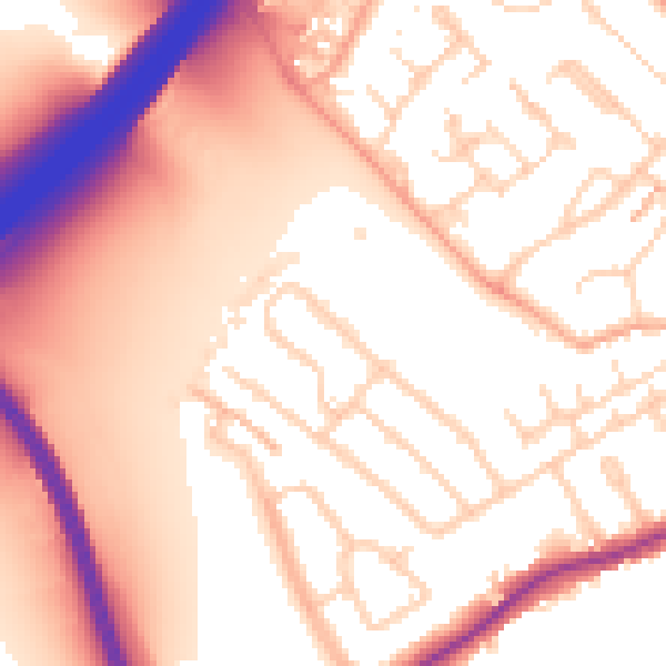 Daytime road noise heatmap for WD3 8QR