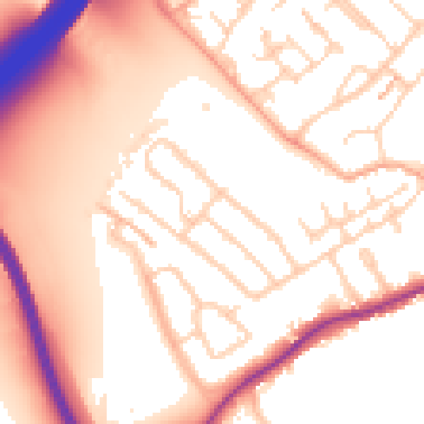 Daytime road noise heatmap for WD3 8QX