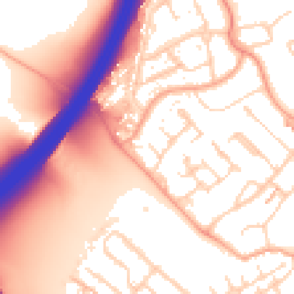 Daytime road noise heatmap for WD3 8RT