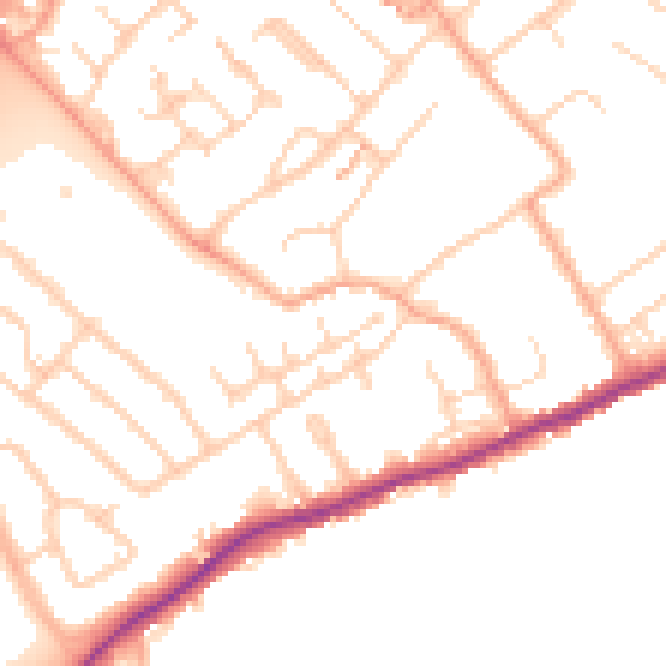 Daytime road noise heatmap for WD3 8US
