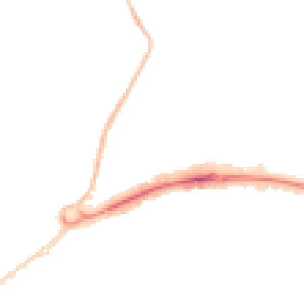 Night-time road noise heatmap for WD6 1AL