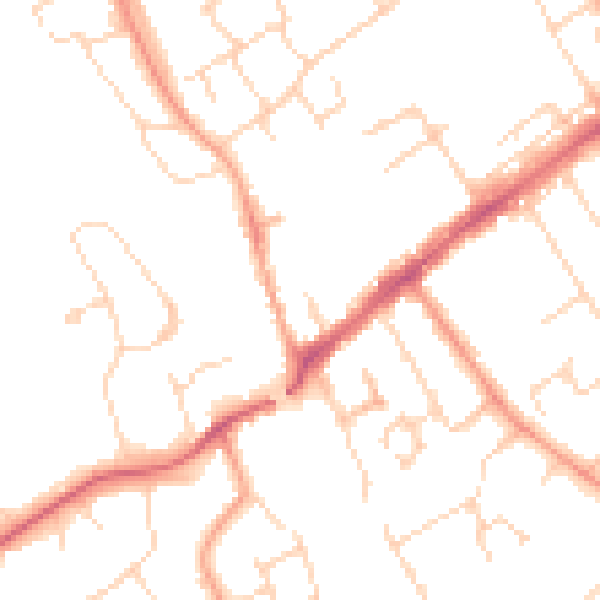 Daytime road noise heatmap for WD6 1AY